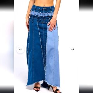 *******SOLD******** AKIRA All Over Distressed Denim Maxi - New